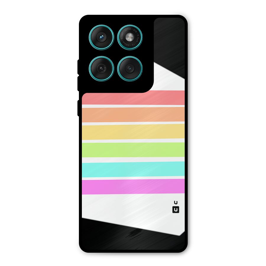 Pastel Pride Horizontal Stripes Metal Back Case for Motorola Edge 60