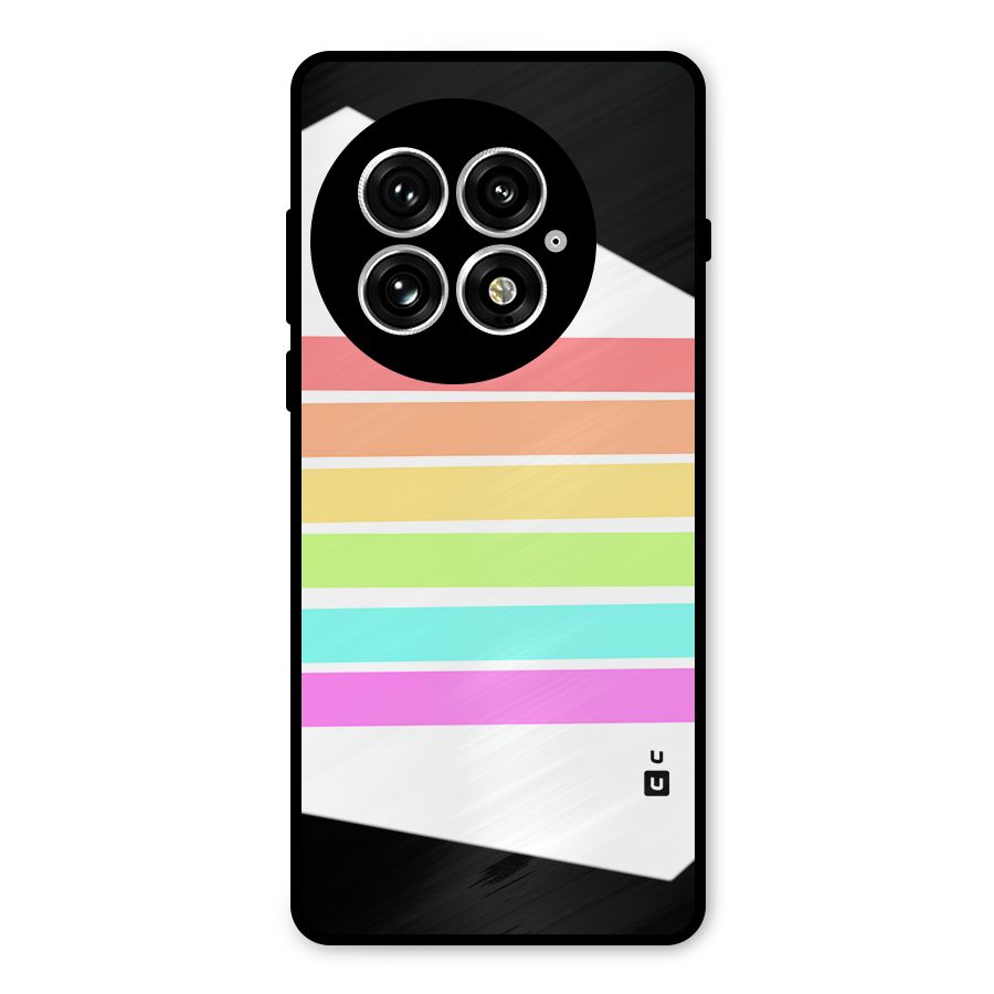 Pastel Pride Horizontal Stripes Metal Back Case for OnePlus 13