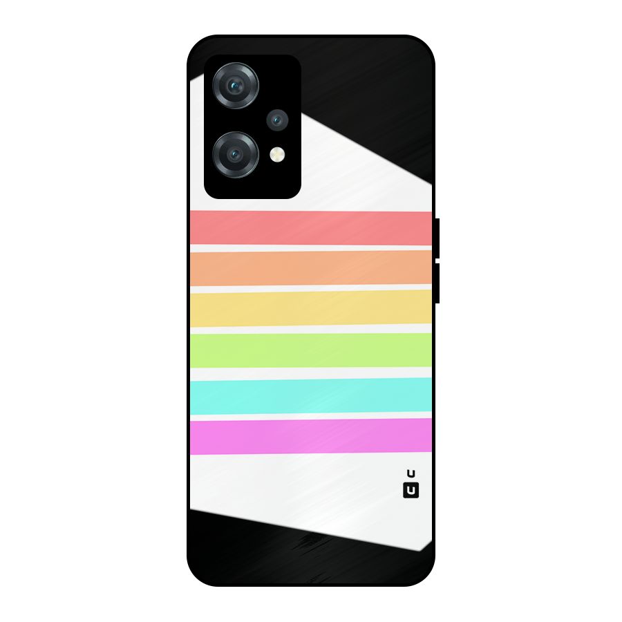 Pastel Pride Horizontal Stripes Metal Back Case for OnePlus Nord CE 2 Lite 5G