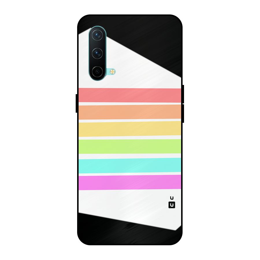 Pastel Pride Horizontal Stripes Metal Back Case for OnePlus Nord CE 5G
