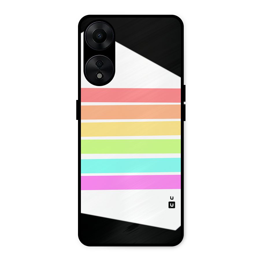 Pastel Pride Horizontal Stripes Metal Back Case for Oppo A78 5G