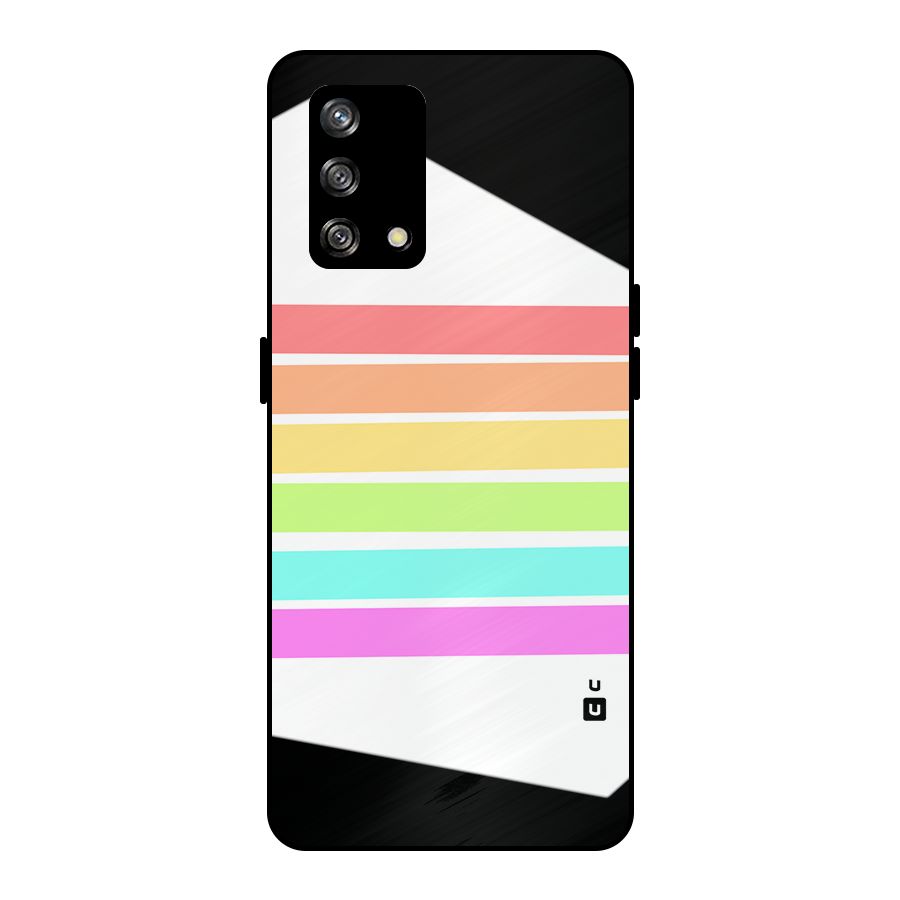 Pastel Pride Horizontal Stripes Metal Back Case for Oppo F19