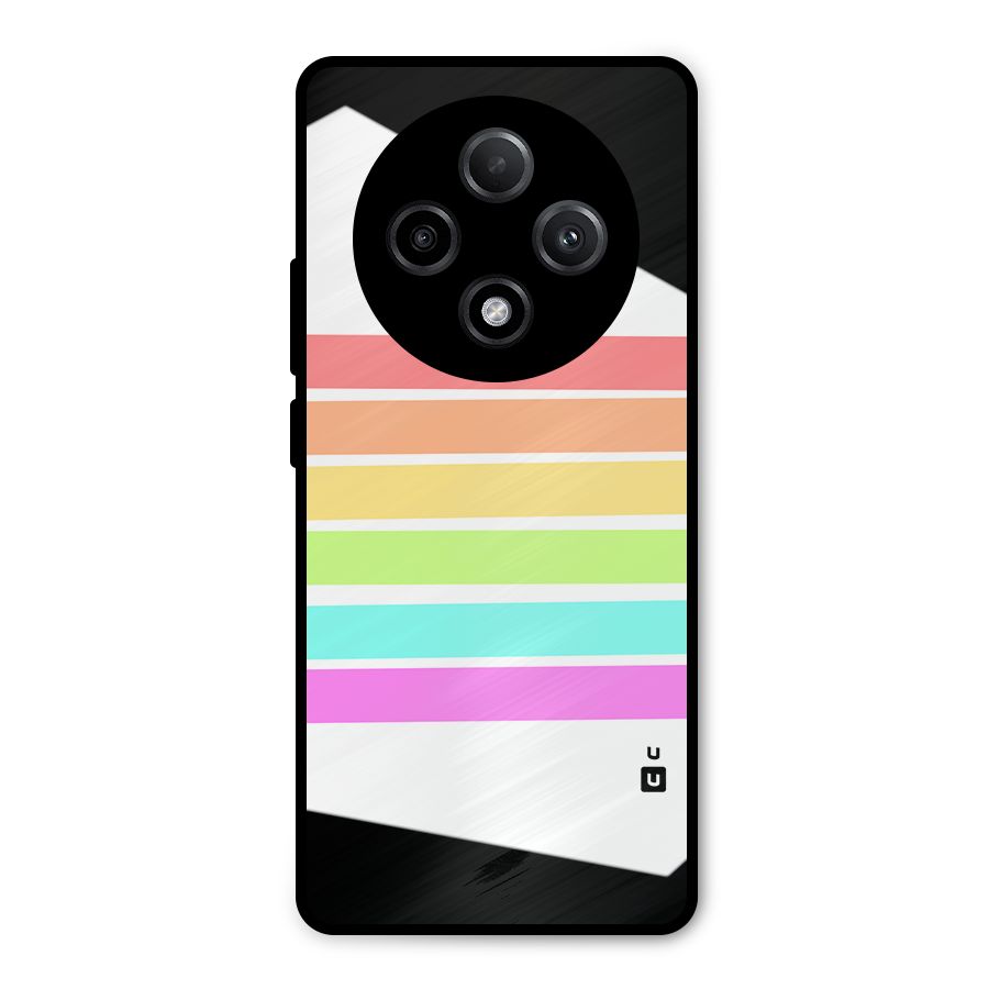 Pastel Pride Horizontal Stripes Metal Back Case for Oppo F27 Pro Plus