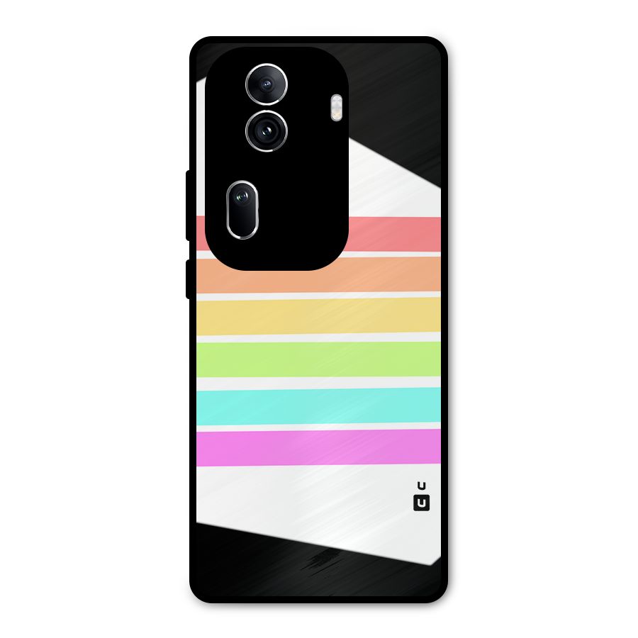 Pastel Pride Horizontal Stripes Metal Back Case for Oppo Reno11 Pro 5G