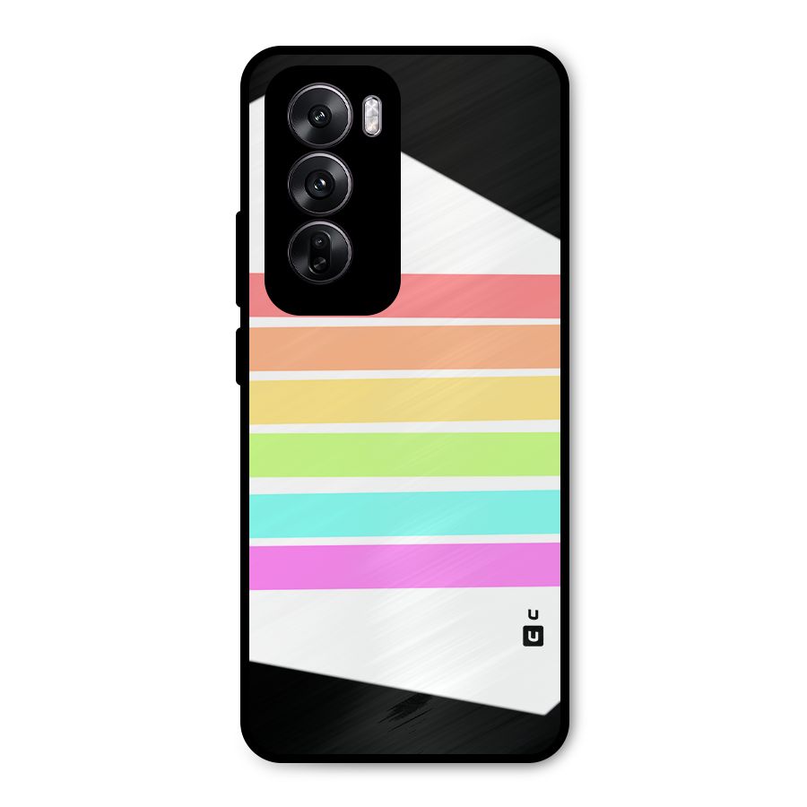 Pastel Pride Horizontal Stripes Metal Back Case for Oppo Reno12