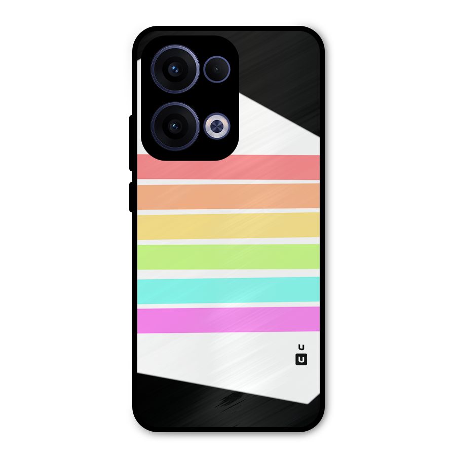 Pastel Pride Horizontal Stripes Metal Back Case for Oppo Reno13