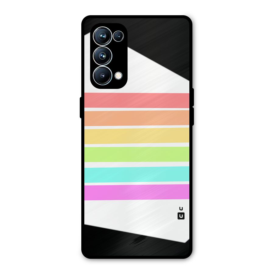 Pastel Pride Horizontal Stripes Metal Back Case for Oppo Reno5 Pro 5G
