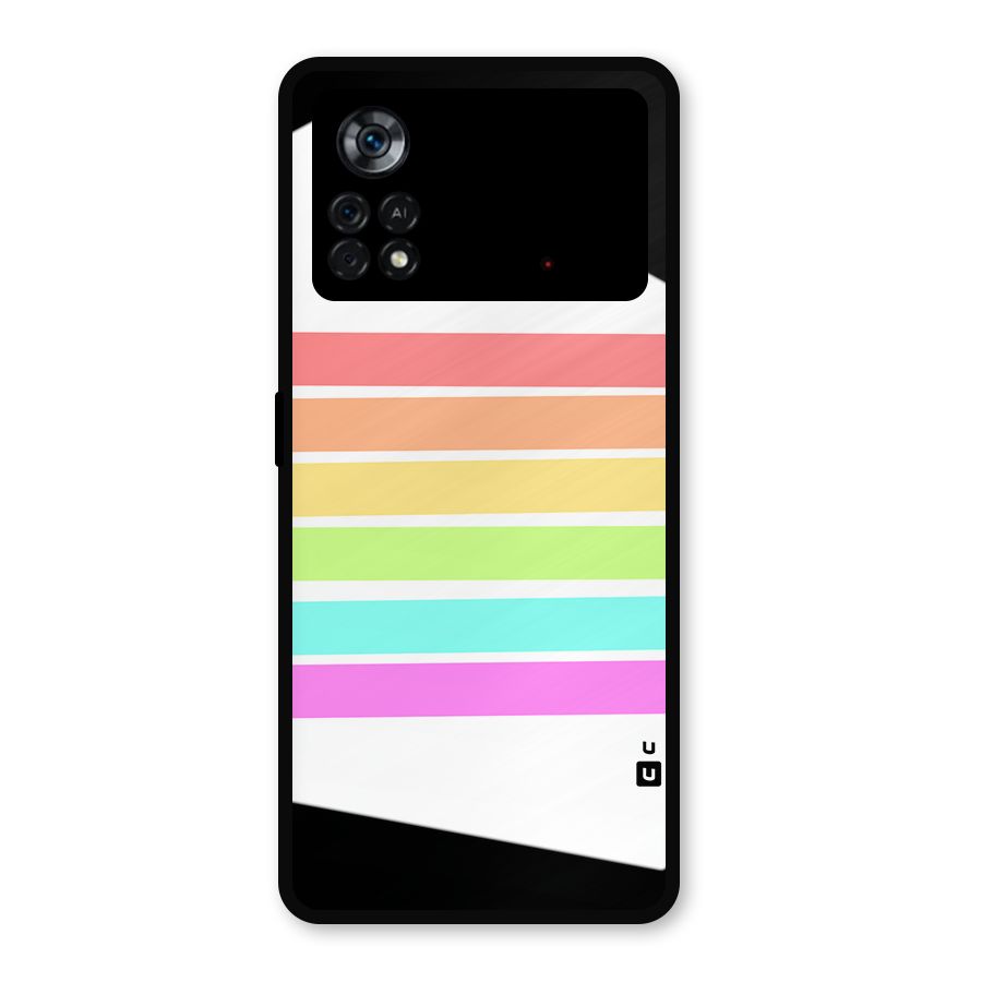Pastel Pride Horizontal Stripes Metal Back Case for Poco X4 Pro 5G