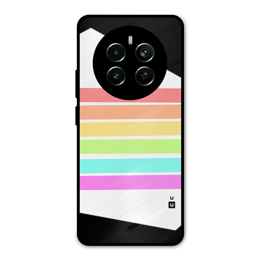 Pastel Pride Horizontal Stripes Metal Back Case for Realme 12 Plus