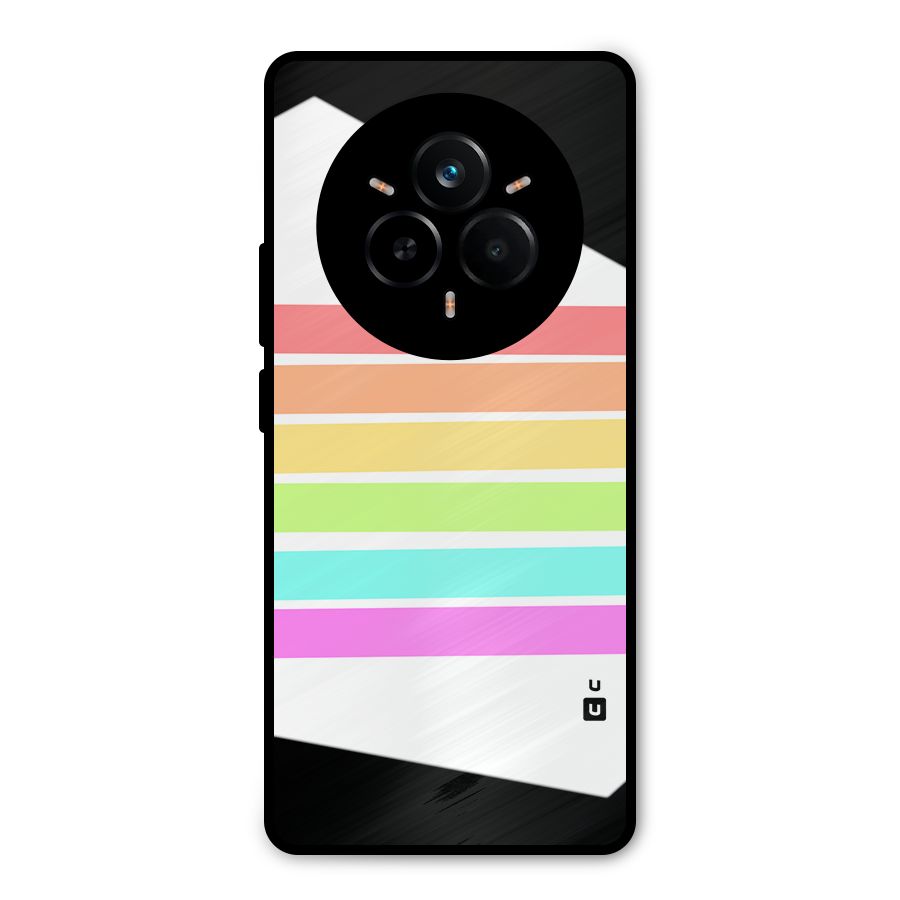 Pastel Pride Horizontal Stripes Metal Back Case for Realme 14 Pro