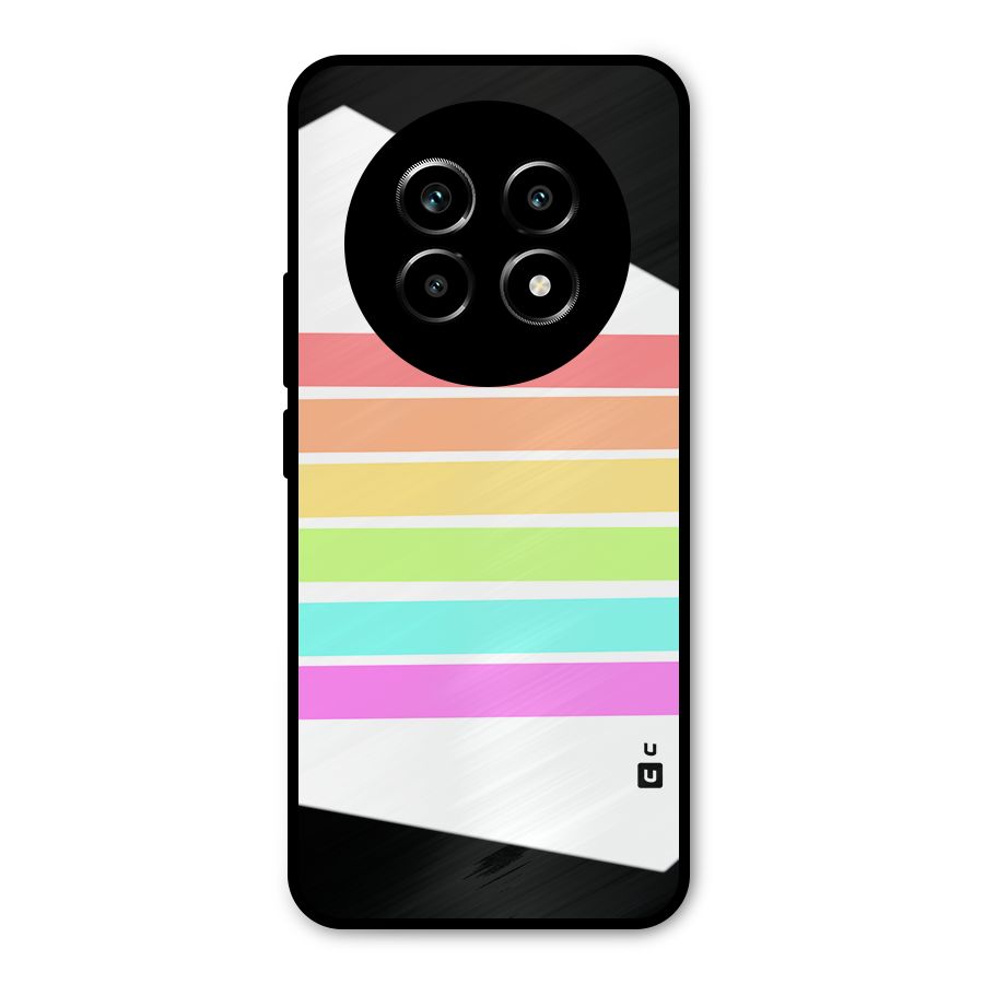 Pastel Pride Horizontal Stripes Metal Back Case for Realme 14 Pro Lite