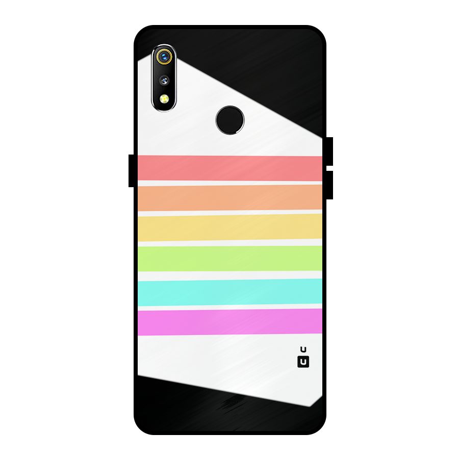 Pastel Pride Horizontal Stripes Metal Back Case for Realme 3