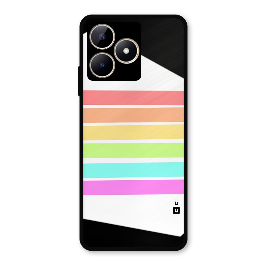 Pastel Pride Horizontal Stripes Metal Back Case for Realme C53