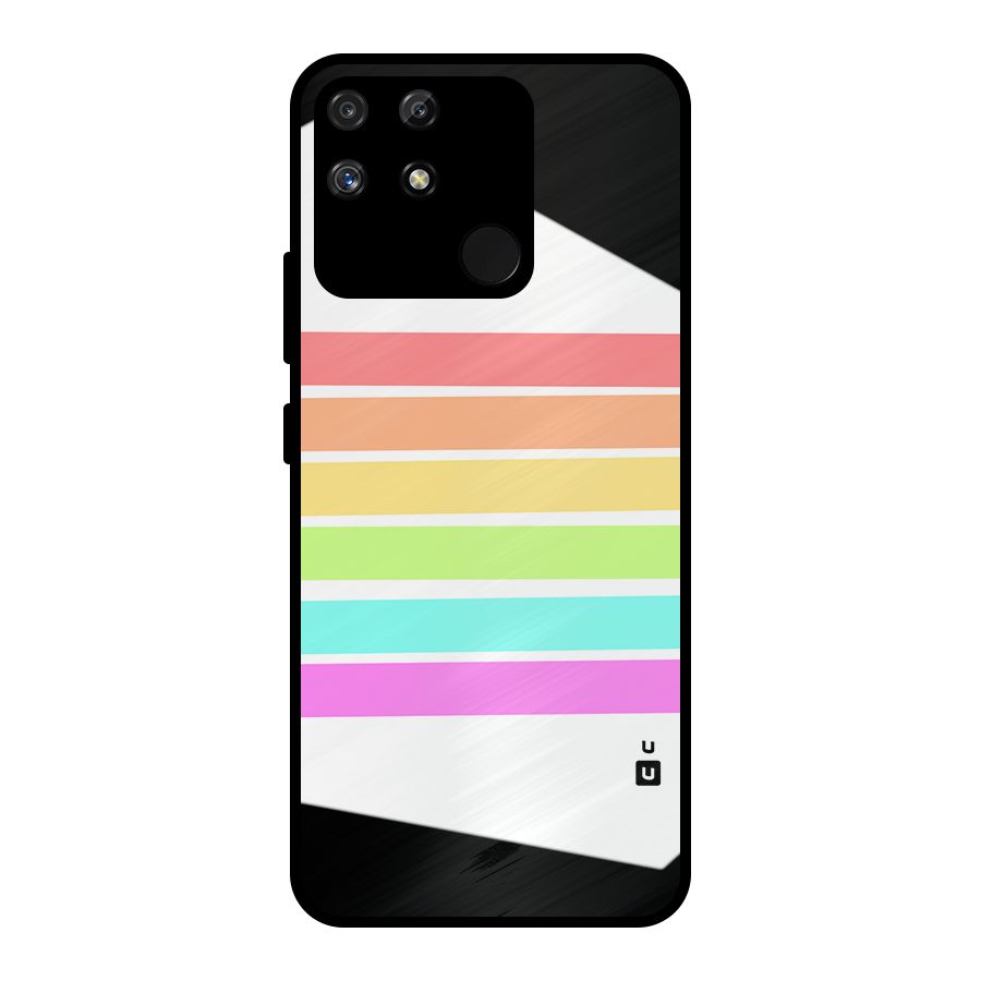 Pastel Pride Horizontal Stripes Metal Back Case for Realme Narzo 50A
