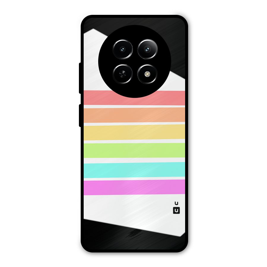 Pastel Pride Horizontal Stripes Metal Back Case for Realme Narzo N65