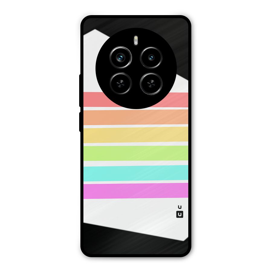 Pastel Pride Horizontal Stripes Metal Back Case for Realme P1 Pro