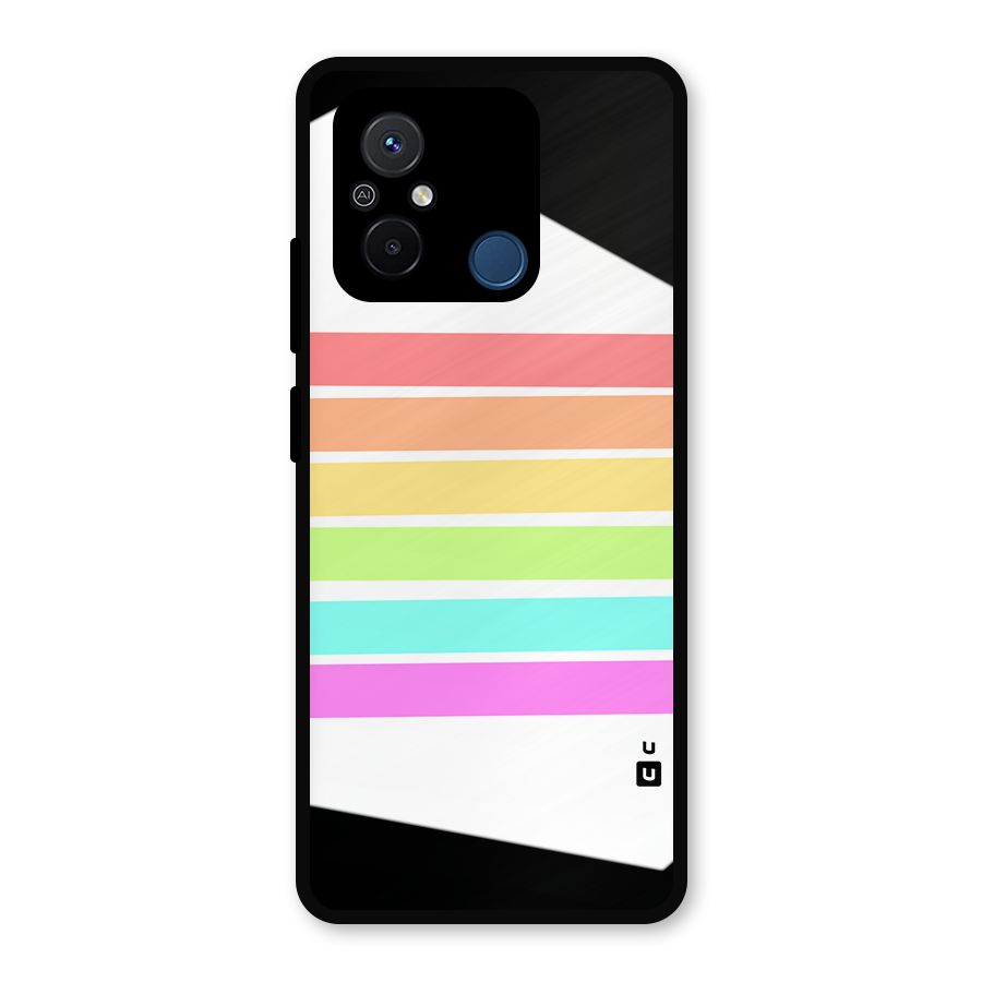 Pastel Pride Horizontal Stripes Metal Back Case for Redmi 12C