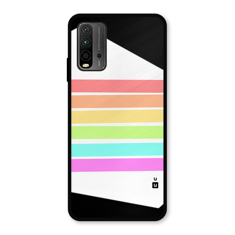 Pastel Pride Horizontal Stripes Metal Back Case for Redmi 9 Power