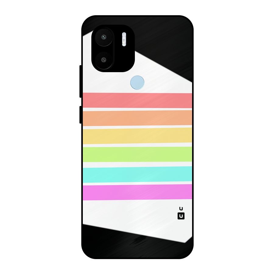 Pastel Pride Horizontal Stripes Metal Back Case for Redmi A2+