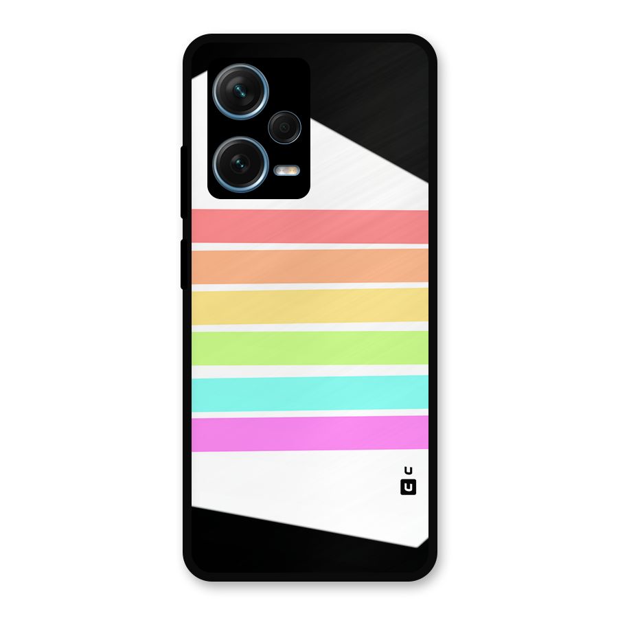 Pastel Pride Horizontal Stripes Metal Back Case for Redmi Note 12 Pro Plus 5G