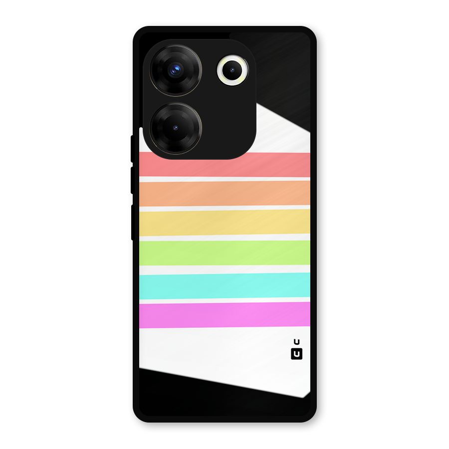 Pastel Pride Horizontal Stripes Metal Back Case for Tecno Camon 20 Pro