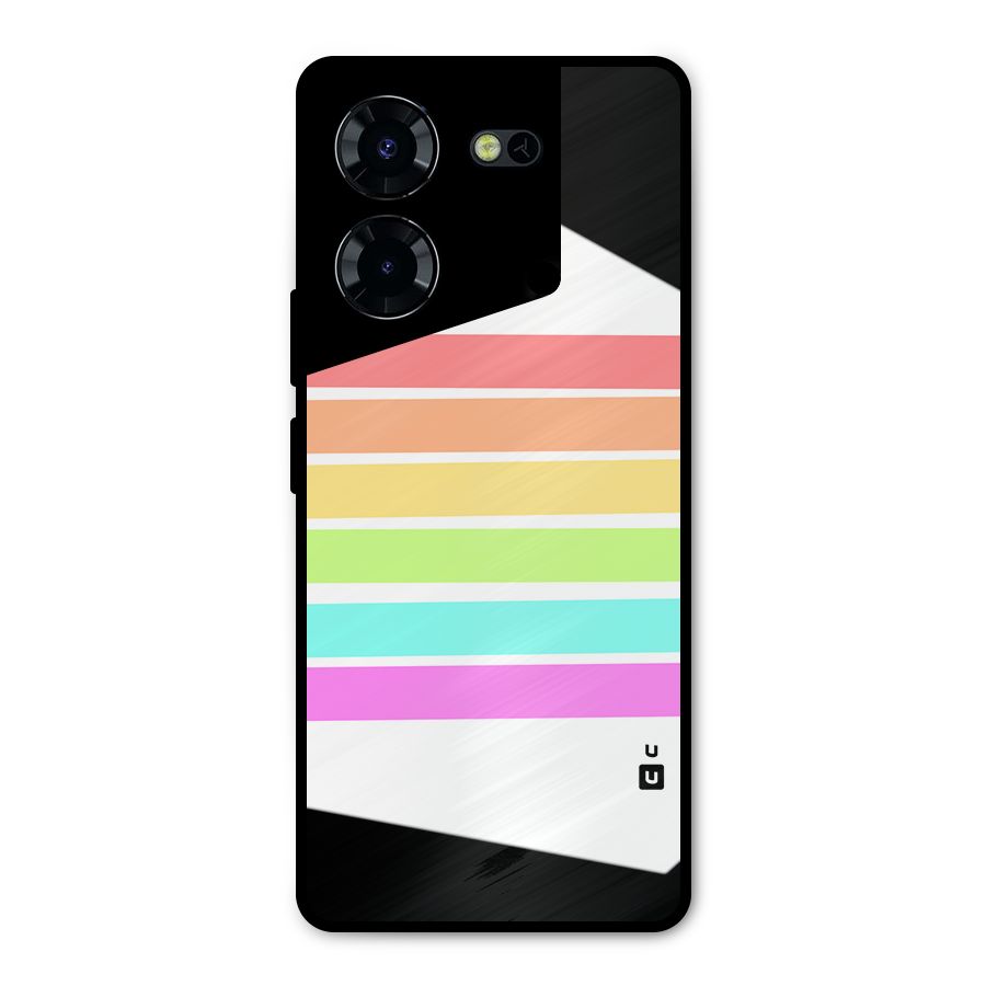 Pastel Pride Horizontal Stripes Metal Back Case for Tecno Pova 5 Pro 5G
