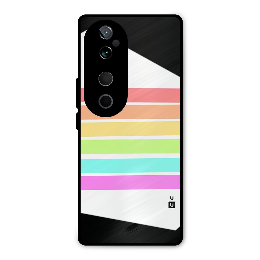 Pastel Pride Horizontal Stripes Metal Back Case for Vivo T3 Ultra