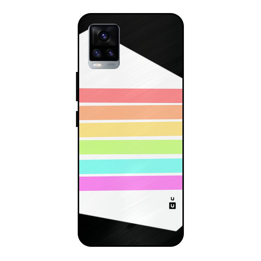 Pastel Pride Horizontal Stripes Metal Back Case for Vivo V20 2021