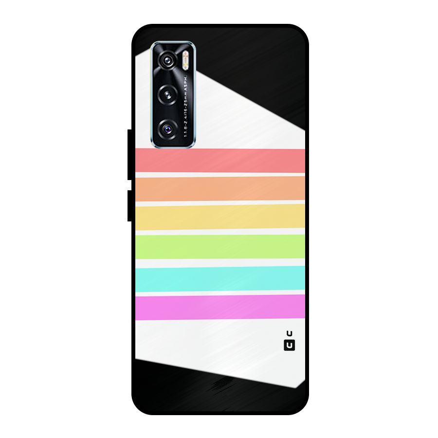 Pastel Pride Horizontal Stripes Metal Back Case for Vivo V20 SE
