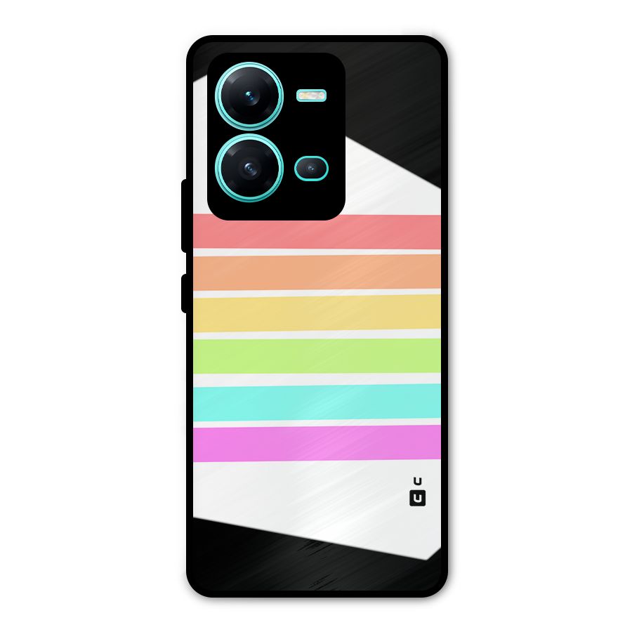 Pastel Pride Horizontal Stripes Metal Back Case for Vivo V25