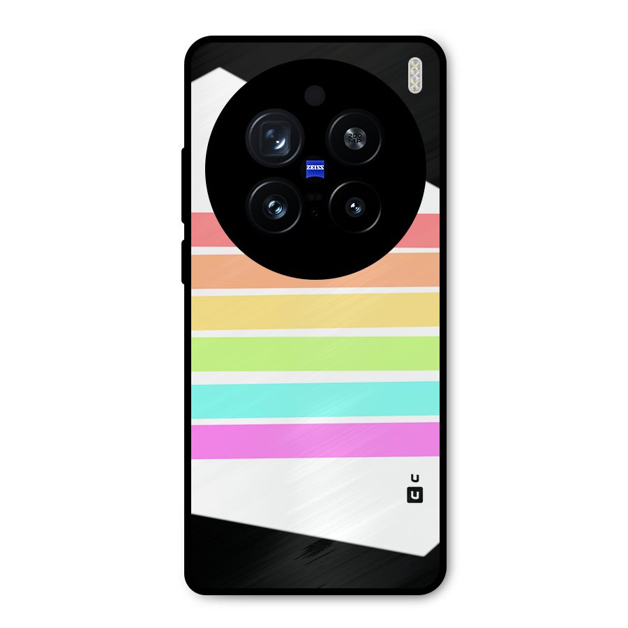 Pastel Pride Horizontal Stripes Metal Back Case for Vivo X200 Pro