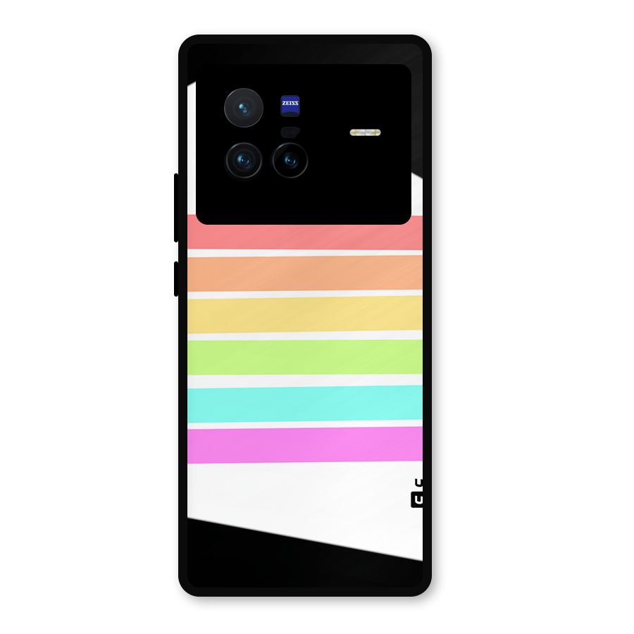 Pastel Pride Horizontal Stripes Metal Back Case for Vivo X80