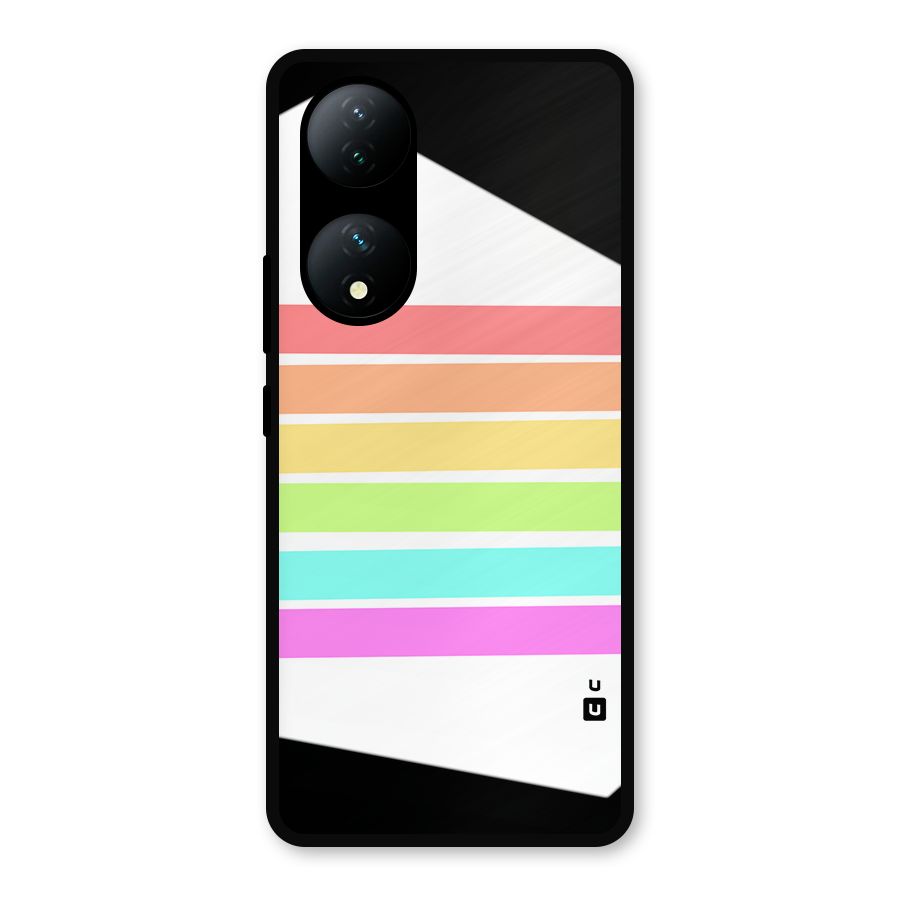 Pastel Pride Horizontal Stripes Metal Back Case for Vivo Y100a