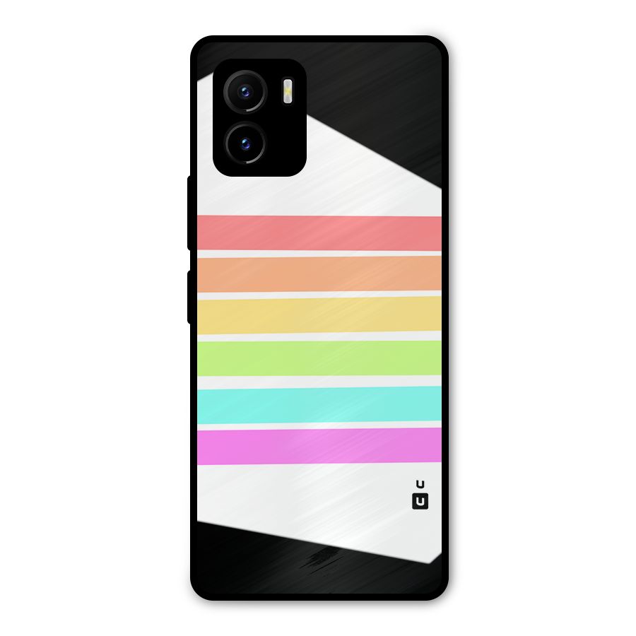 Pastel Pride Horizontal Stripes Metal Back Case for Vivo Y15s
