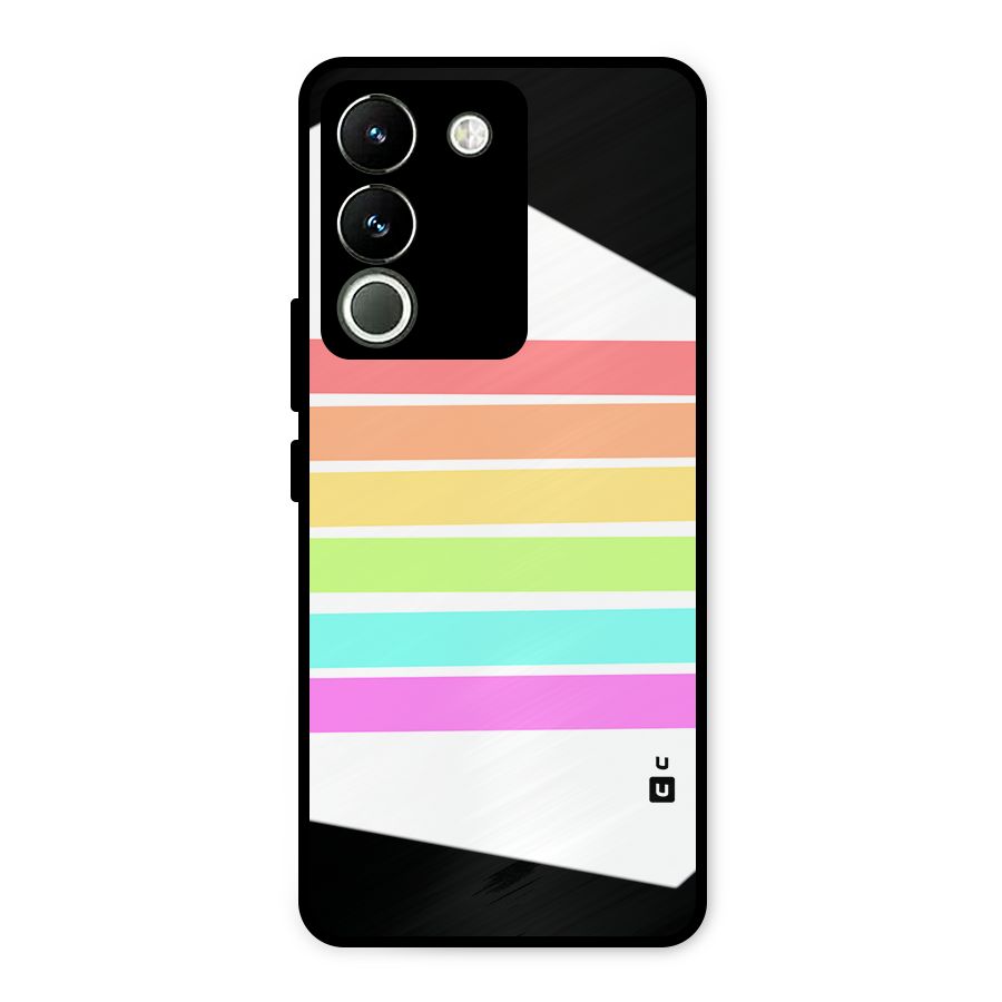 Pastel Pride Horizontal Stripes Metal Back Case for Vivo Y200