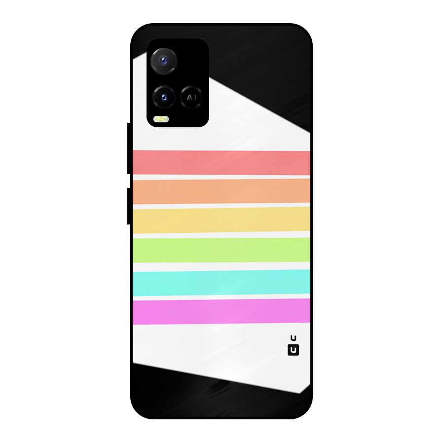 Pastel Pride Horizontal Stripes Metal Back Case for Vivo Y21 2021