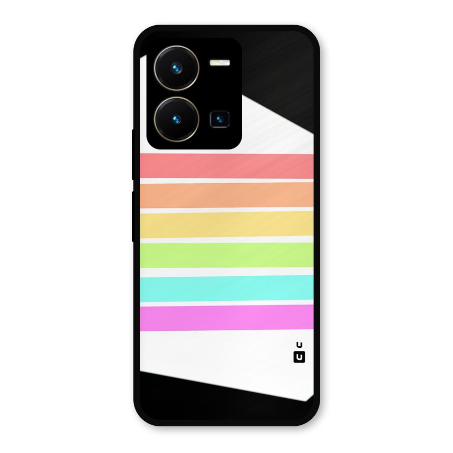 Pastel Pride Horizontal Stripes Metal Back Case for Vivo Y35