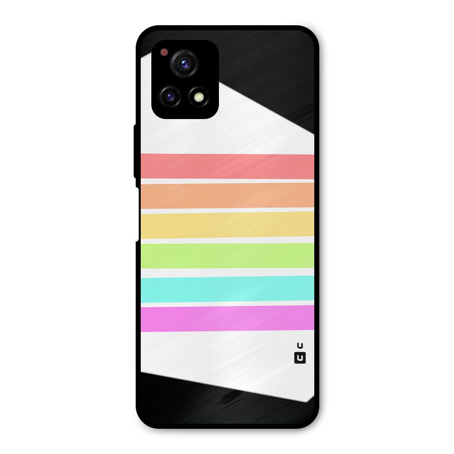 Pastel Pride Horizontal Stripes Metal Back Case for Vivo Y72 5G