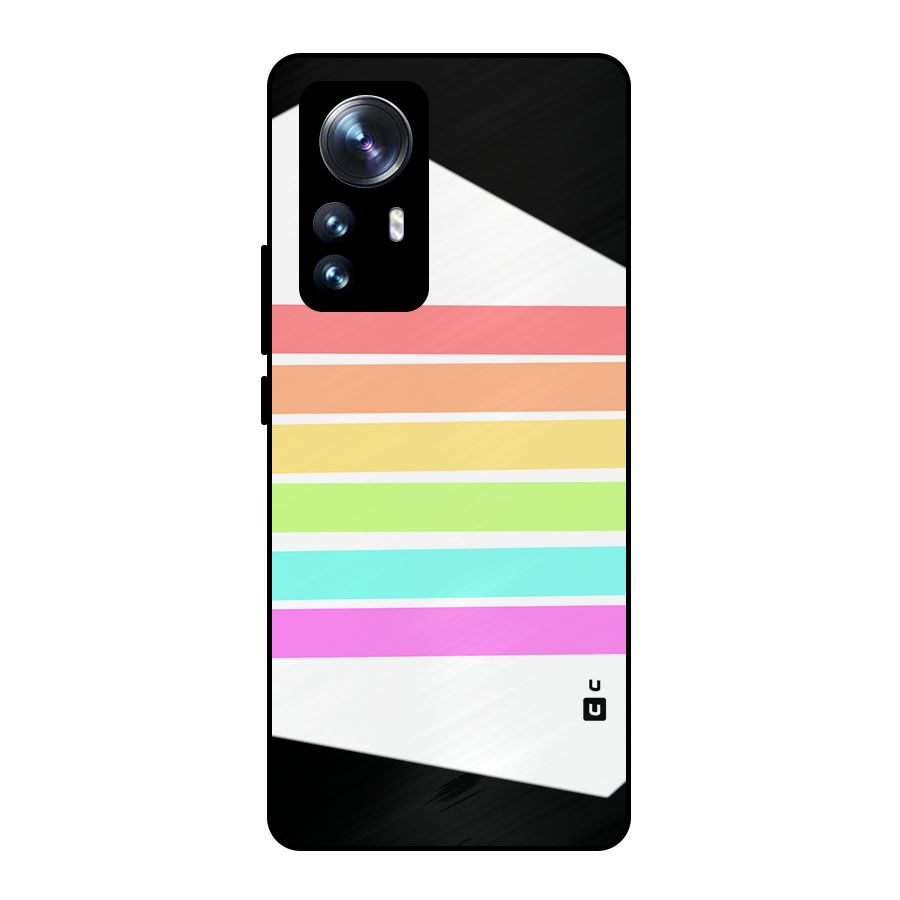 Pastel Pride Horizontal Stripes Metal Back Case for Xiaomi 12 Pro