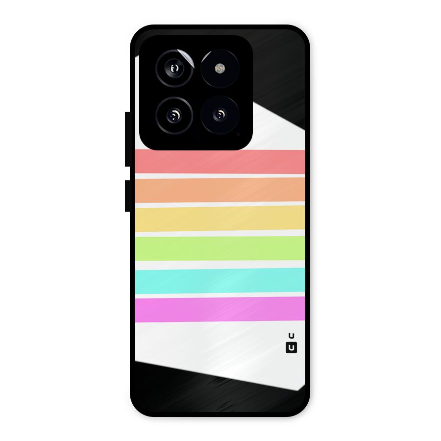 Pastel Pride Horizontal Stripes Metal Back Case for Xiaomi 14