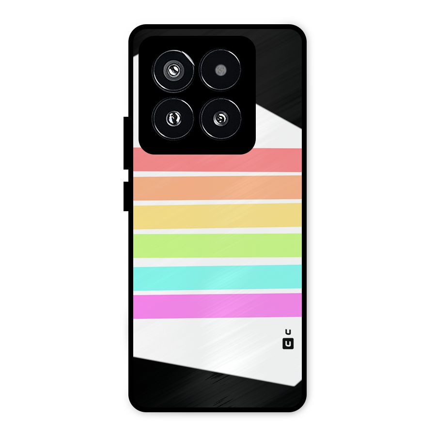 Pastel Pride Horizontal Stripes Metal Back Case for Xiaomi 14 Pro