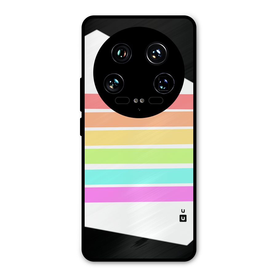 Pastel Pride Horizontal Stripes Metal Back Case for Xiaomi 14 Ultra