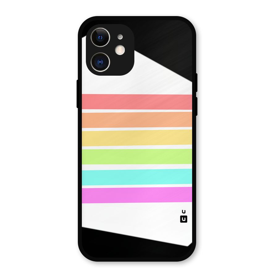 Pastel Pride Horizontal Stripes Metal Back Case for iPhone 12