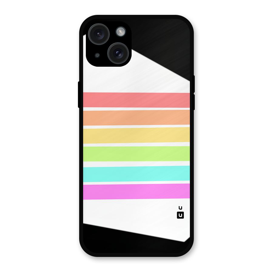 Pastel Pride Horizontal Stripes Metal Back Case for iPhone 15 Plus