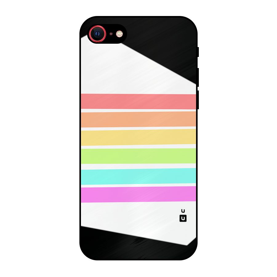 Pastel Pride Horizontal Stripes Metal Back Case for iPhone 8