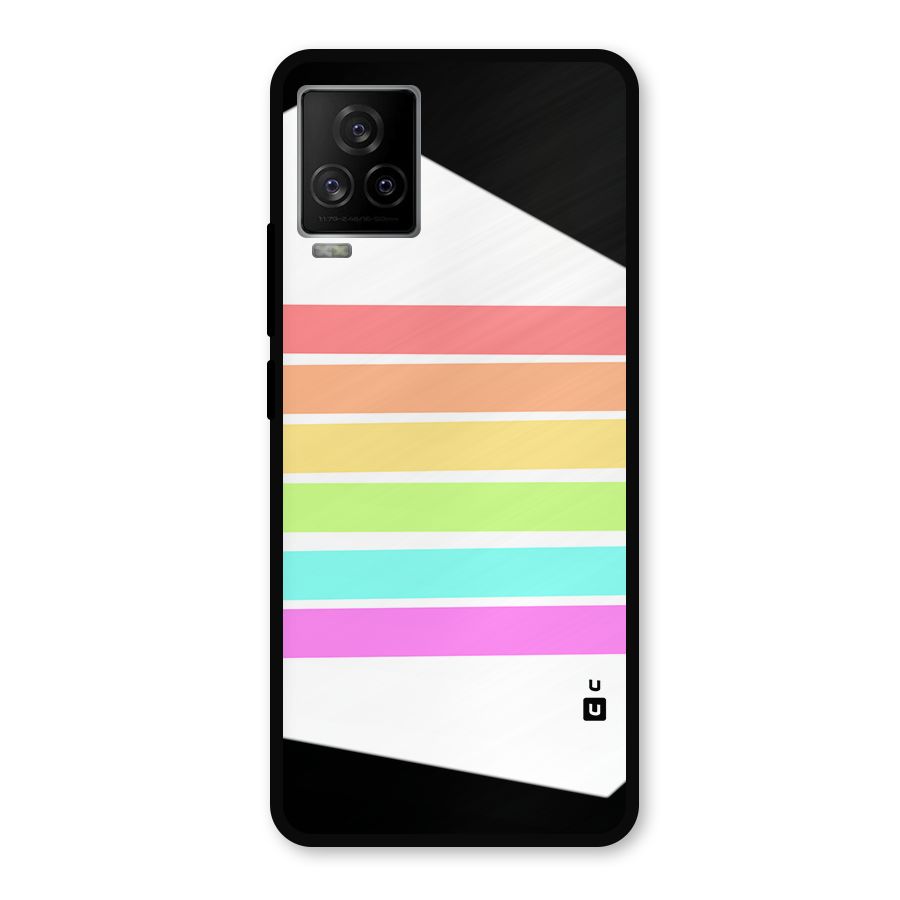 Pastel Pride Horizontal Stripes Metal Back Case for iQOO 7 Legend 5G