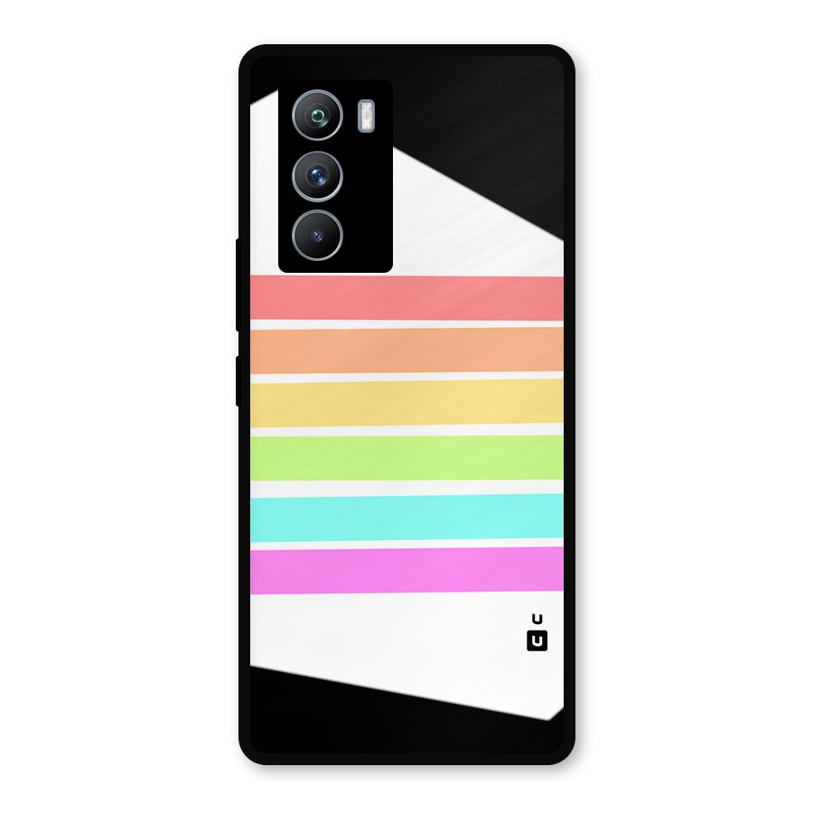 Pastel Pride Horizontal Stripes Metal Back Case for iQOO 9 SE