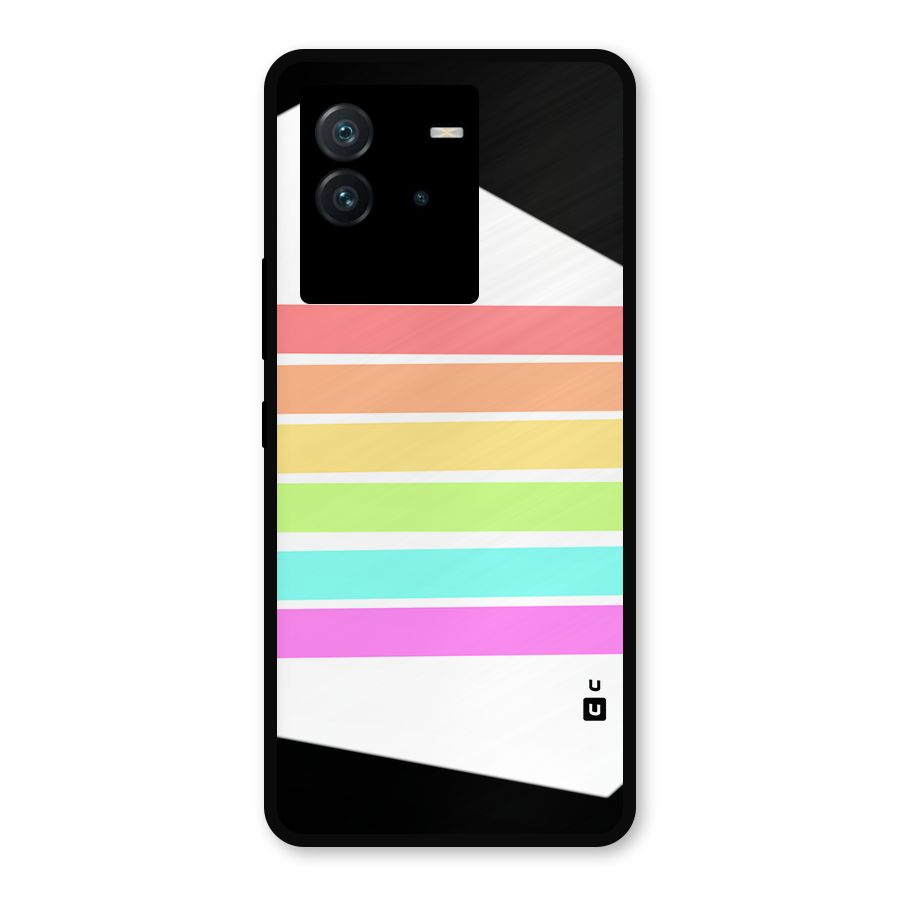 Pastel Pride Horizontal Stripes Metal Back Case for iQOO Neo 6 5G