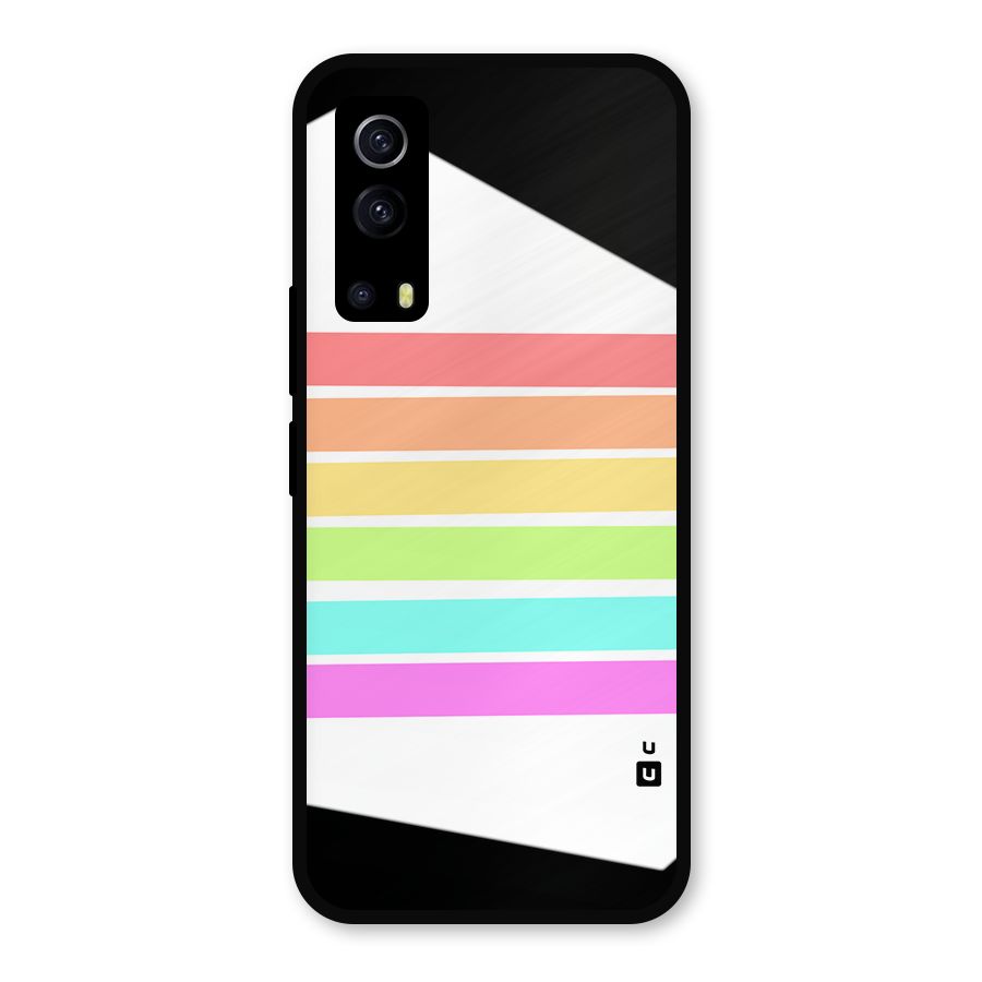 Pastel Pride Horizontal Stripes Metal Back Case for iQOO Z3