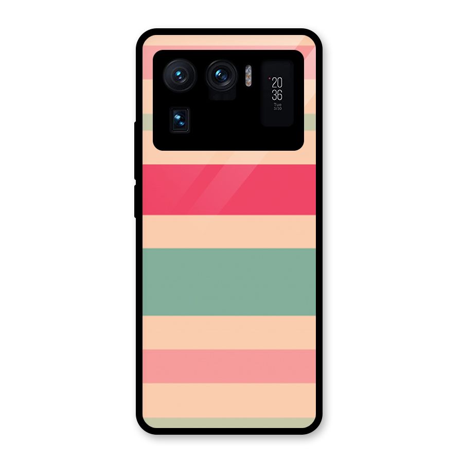 Pastel Stripes Vintage Glass Back Case for Mi 11 Ultra